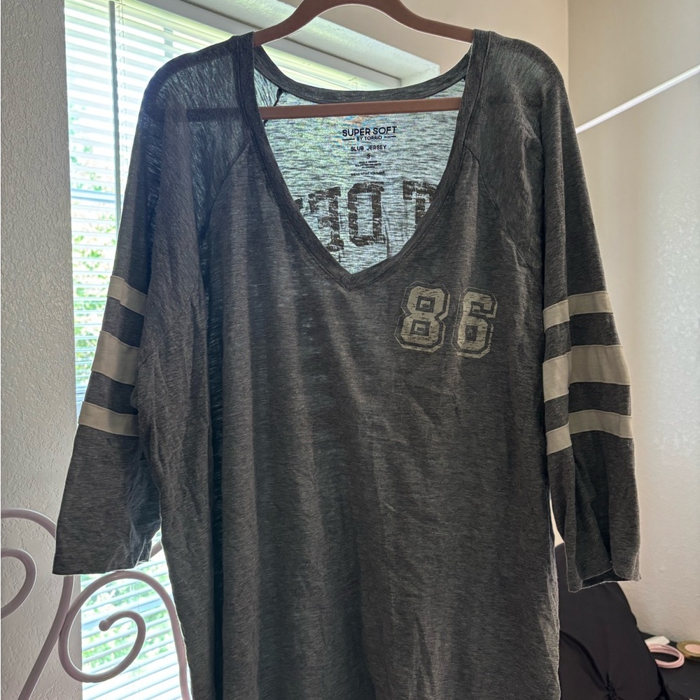 Torrid Super Soft Slub Jersey Top in Gray